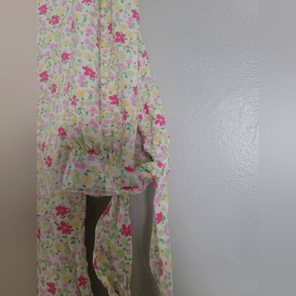 Charlie Holiday Dress 8 Floral Rayon Mini Sun Feminine Chic Coquette - Picture 15 of 16